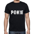 pokie Men's Short Sleeve Round Neck T-shirt , 5 letters Black , word 00006