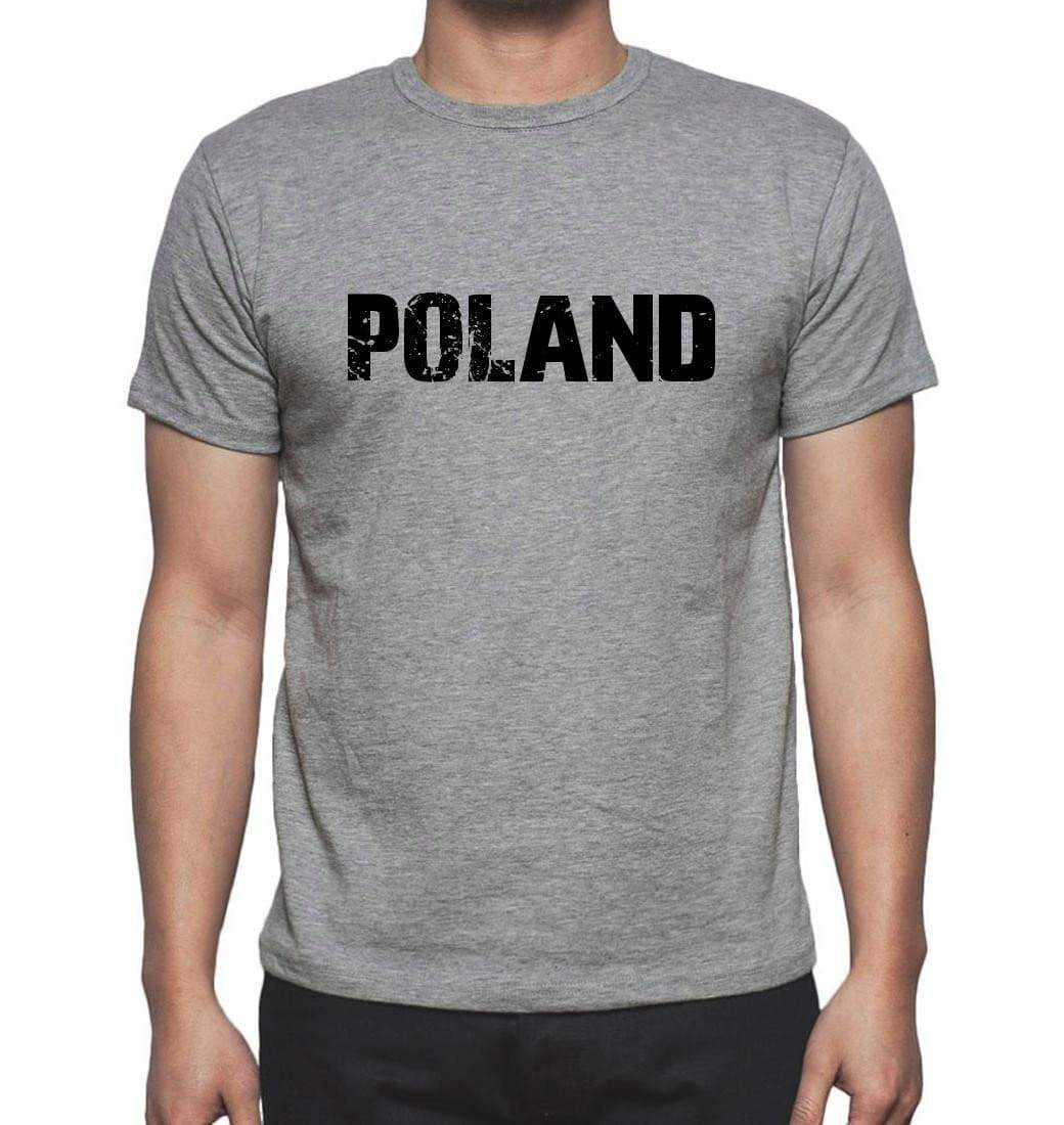 Poland Grey Mens Short Sleeve Round Neck T-Shirt 00018 - Grey / S - Casual