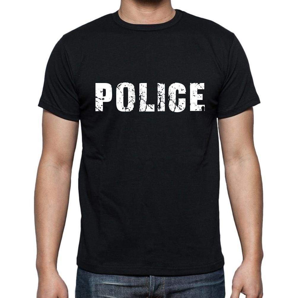 Police French Dictionary Mens Short Sleeve Round Neck T-Shirt 00009 - Casual