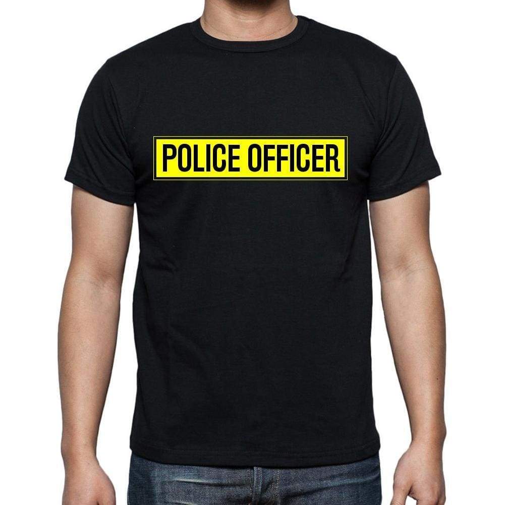 Police Officer T Shirt Mens T-Shirt Occupation S Size Black Cotton - T-Shirt