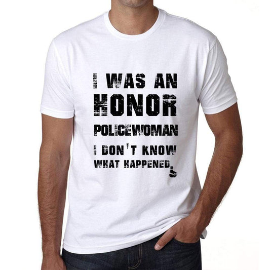 Policewoman What Happened White Mens Short Sleeve Round Neck T-Shirt 00316 - White / S - Casual