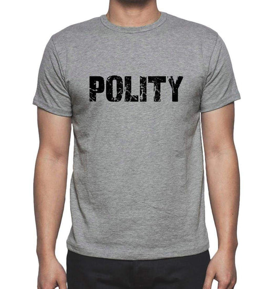 Polity Grey Mens Short Sleeve Round Neck T-Shirt 00018 - Grey / S - Casual