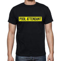 Pool Attendant t shirt, mens t-shirt, occupation, S Size, Black, Cotton