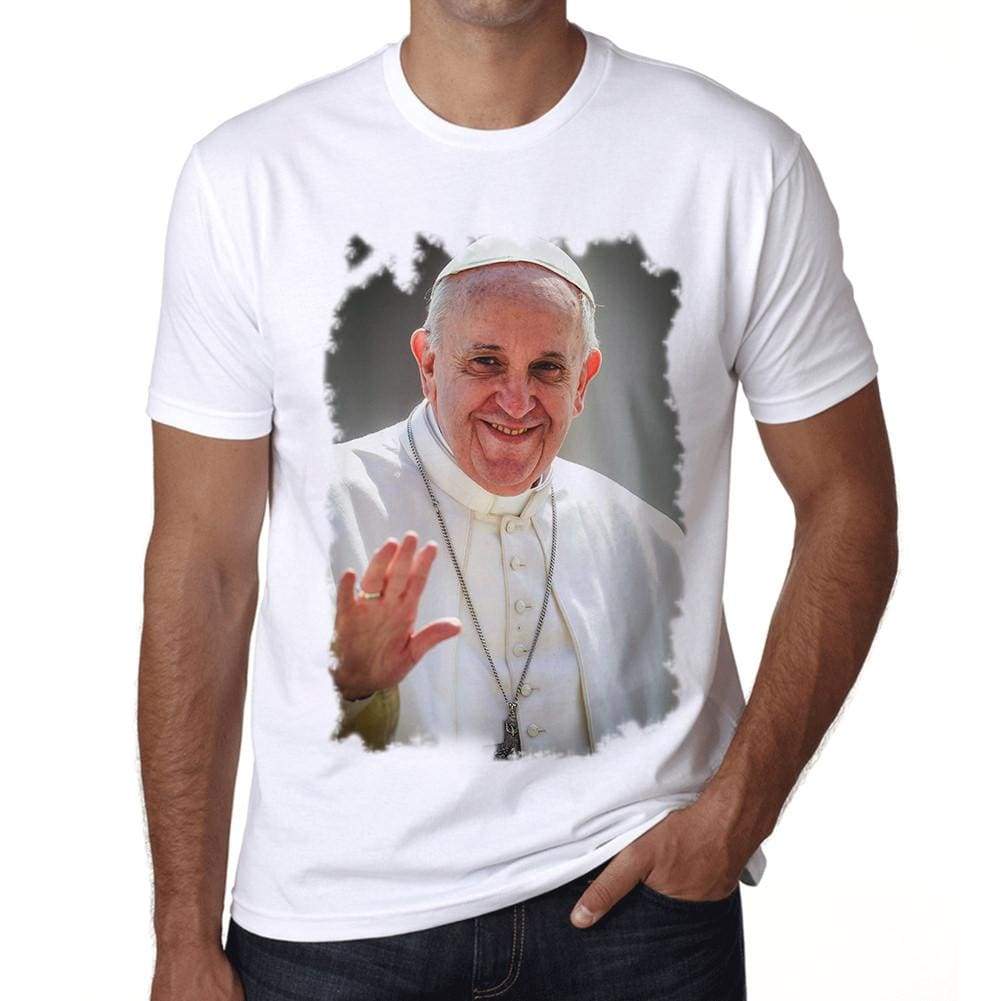 Pope François Mens T Shirt White Birthday Gift 00515 - White / Xs - Casual