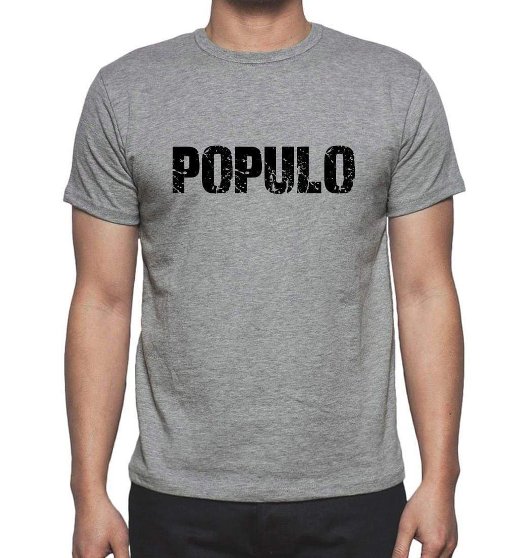 Populo Grey Mens Short Sleeve Round Neck T-Shirt 00018 - Grey / S - Casual