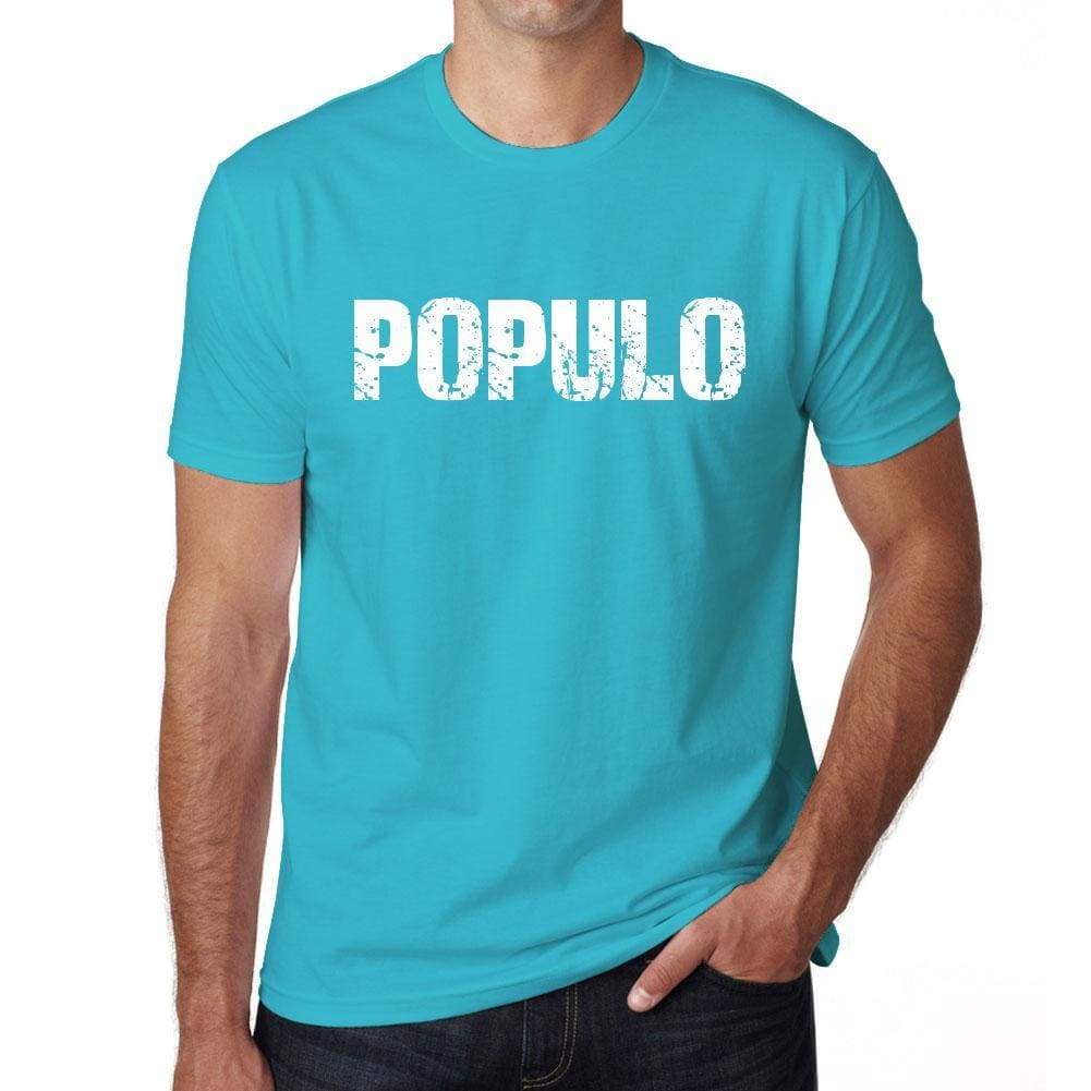 Populo Mens Short Sleeve Round Neck T-Shirt - Blue / S - Casual