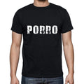 porro Men's Short Sleeve Round Neck T-shirt , 5 letters Black , word 00006