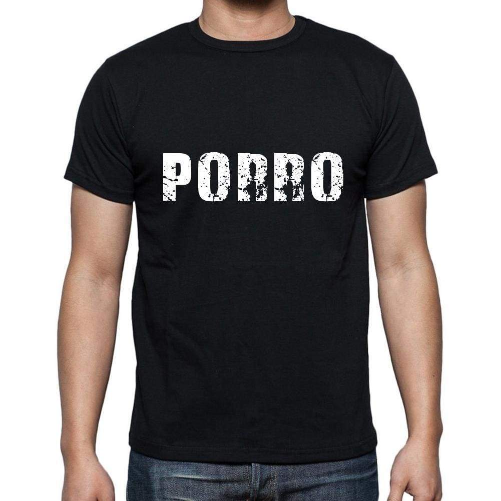 Porro Mens Short Sleeve Round Neck T-Shirt 5 Letters Black Word 00006 - Casual