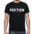 portion , white letters, Men's Short Sleeve Round Neck T-shirt 00007