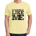 POSSIBLE Like me, Pale Yellow, Men's Short Sleeve Round Neck T-shirt 00294