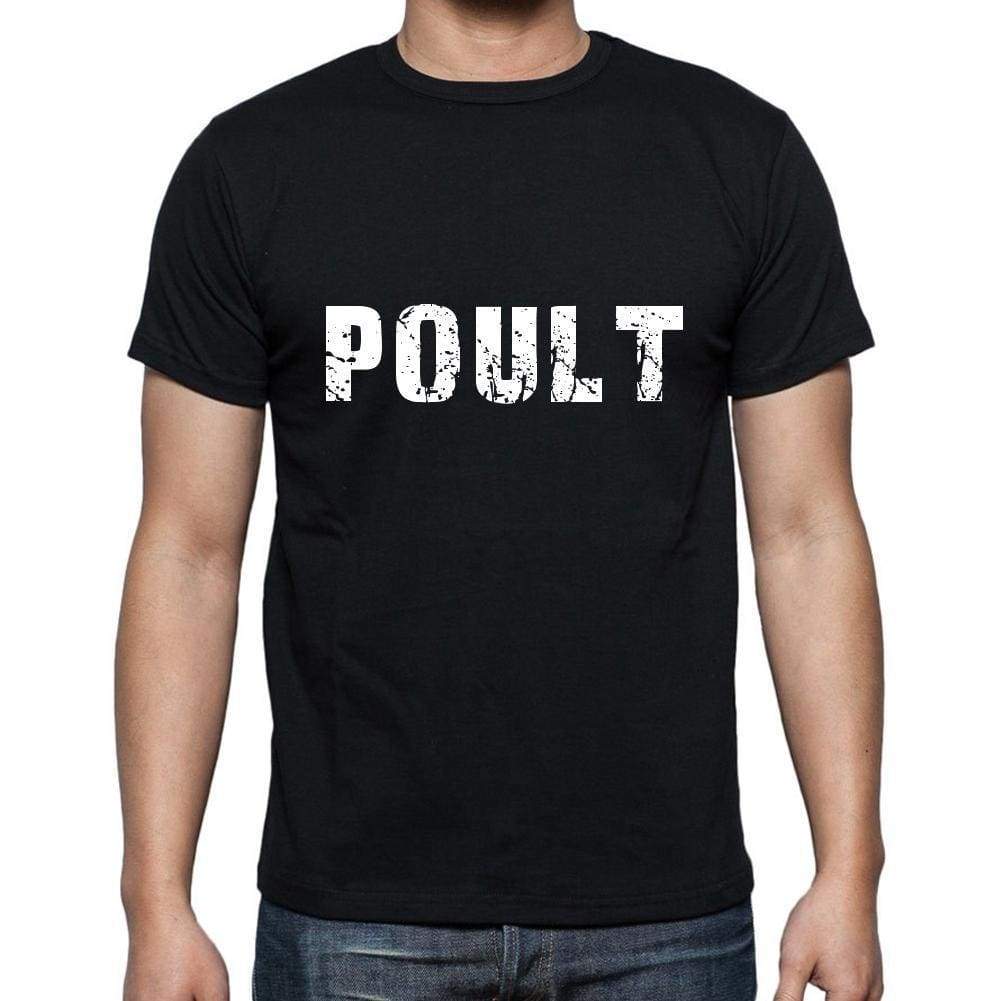 Poult Mens Short Sleeve Round Neck T-Shirt 5 Letters Black Word 00006 - Casual