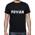 powan Men's Short Sleeve Round Neck T-shirt , 5 letters Black , word 00006