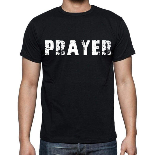 Prayer White Letters Mens Short Sleeve Round Neck T-Shirt 00007