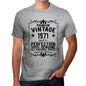 Premium Vintage Year 1971 Grey Mens Short Sleeve Round Neck T-Shirt Gift T-Shirt 00366 - Grey / S - Casual