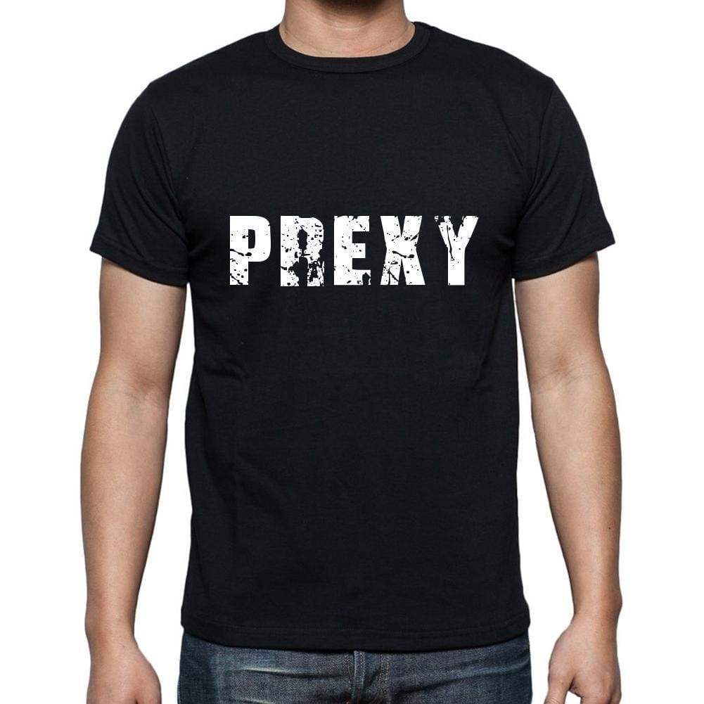 Prexy Mens Short Sleeve Round Neck T-Shirt 5 Letters Black Word 00006 - Casual