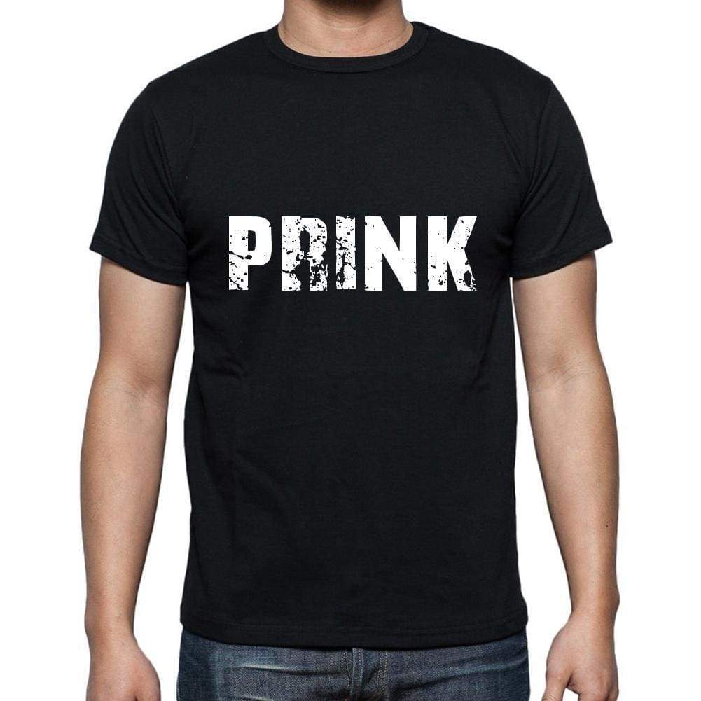 Prink Mens Short Sleeve Round Neck T-Shirt 5 Letters Black Word 00006 - Casual