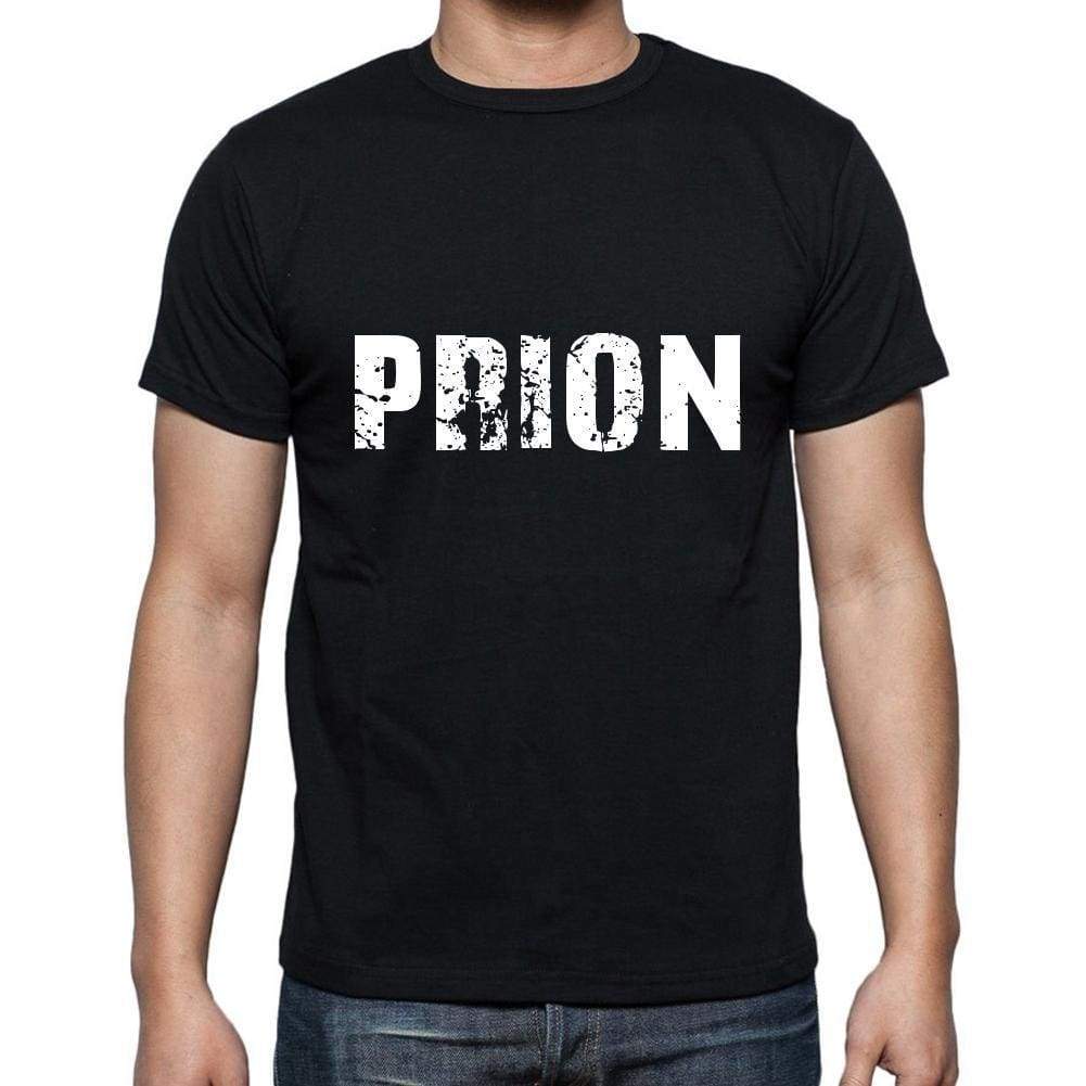 Prion Mens Short Sleeve Round Neck T-Shirt 5 Letters Black Word 00006 - Casual