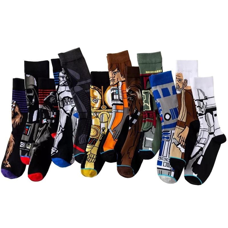 Star Wars Movie Stockings Master Yoda R2-D2 Cosplay Socks Wookiee Jedi Knight Novelty Men's Women's Socks Spring Autumn Winter