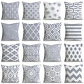 ZENGIA 45*45cm Gray Geometric Cushion Cover Polyester Pillowcase Cojines Striped Decorative Pillows Case Throw Pillows For Sofa