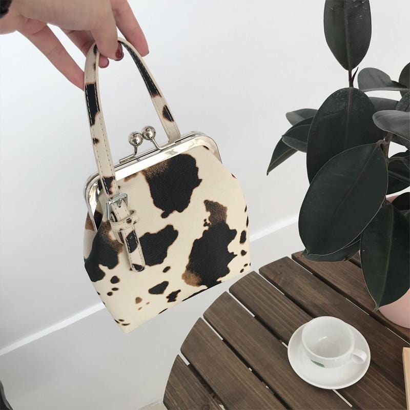 Cow Pattern Clip Women Handbags Designer Brand Lady Crossbody Bags Fashion Luxury PU Female Shoulder Messenger Bag Small Purses