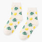 Summer Korean Happy Fruits Socks Lemon Avocado Pineapple Cherry Blueberry Orange Gardenias Banana Leaves Printed Unisex sox