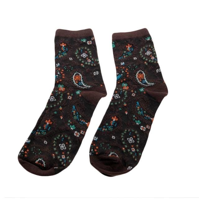 Jeseca 1 Pair Cotton Socks for Women Print Autumn Winter Warmer Sock Japanese Kawaii Girls Cute Sock for Ladies Christmas Gifts