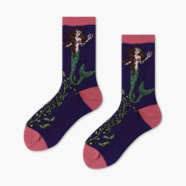 Women Socks Winter Cartoon Creativity Leopard Cat Animal Socks Harajuku Crazy Cotton Funny Casual Happy Socks Men Novelty Sox