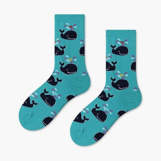 Women Socks Winter Cartoon Creativity Leopard Cat Animal Socks Harajuku Crazy Cotton Funny Casual Happy Socks Men Novelty Sox