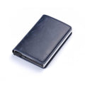 Business ID Credit Card Holder Men and Women Metal RFID Vintage Aluminium Box PU Leather Card Wallet Note Carb