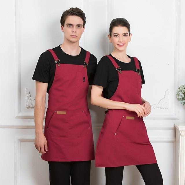 Unisex Fashion Chef Cook Kitchen Apron Coffee Shop Hairdresser Sleeveless Work Uniform Bib Work Clothing Antifouling Aprons-Apron-Ultrabasic
