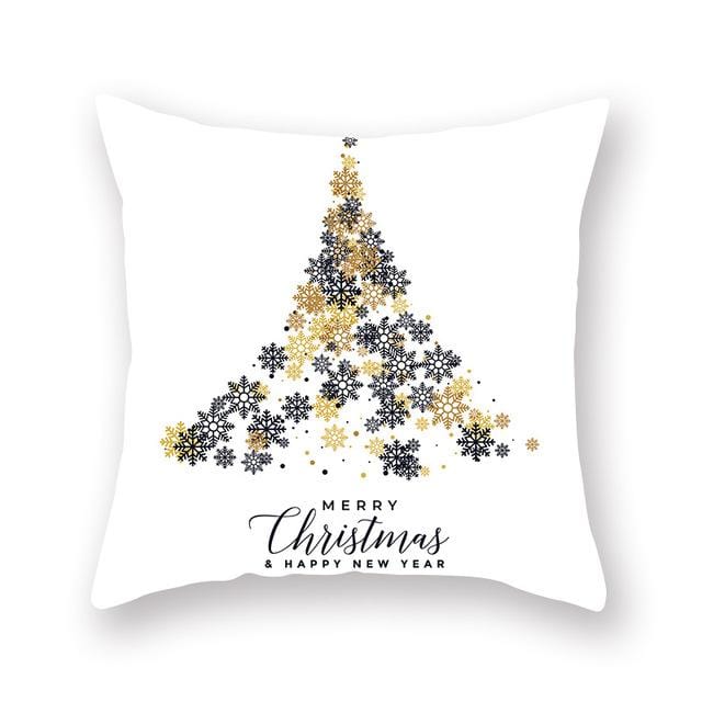 Christmas Decorative Pillowcases Polyester Merry Christmas Tree Deer Throw Pillow Case Cover New Year Pillowcase