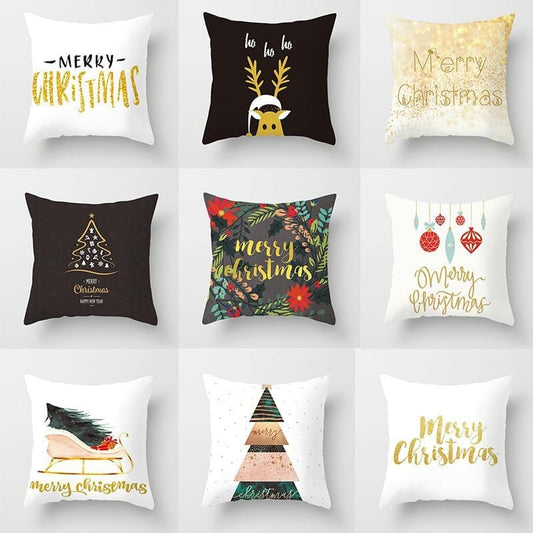 Merry Christmas Pillow Case Cotton Cover Square Home Bedroom of 45x45cm