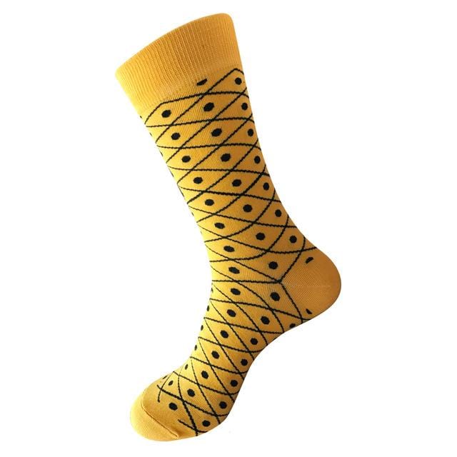 PEONFLY 80% Cotton Men's Socks Harajuku Colorful Cartoon Funny Kawaii Flamingo Space Lemon Happy Socks For Christmas Gift