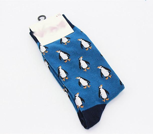 New Men's sock Brand Cactus Panda Monkey Pattern Hip hop Cool Socks for Men Winter Thick Long Skate Funny Socks Colorful EUR40-47