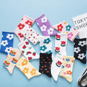Combed Cotton Women Long Socks Harajuku Ins Japanese Korean Striped Socks  Autumn Winter Fashion Casual Girls AB Socks High
