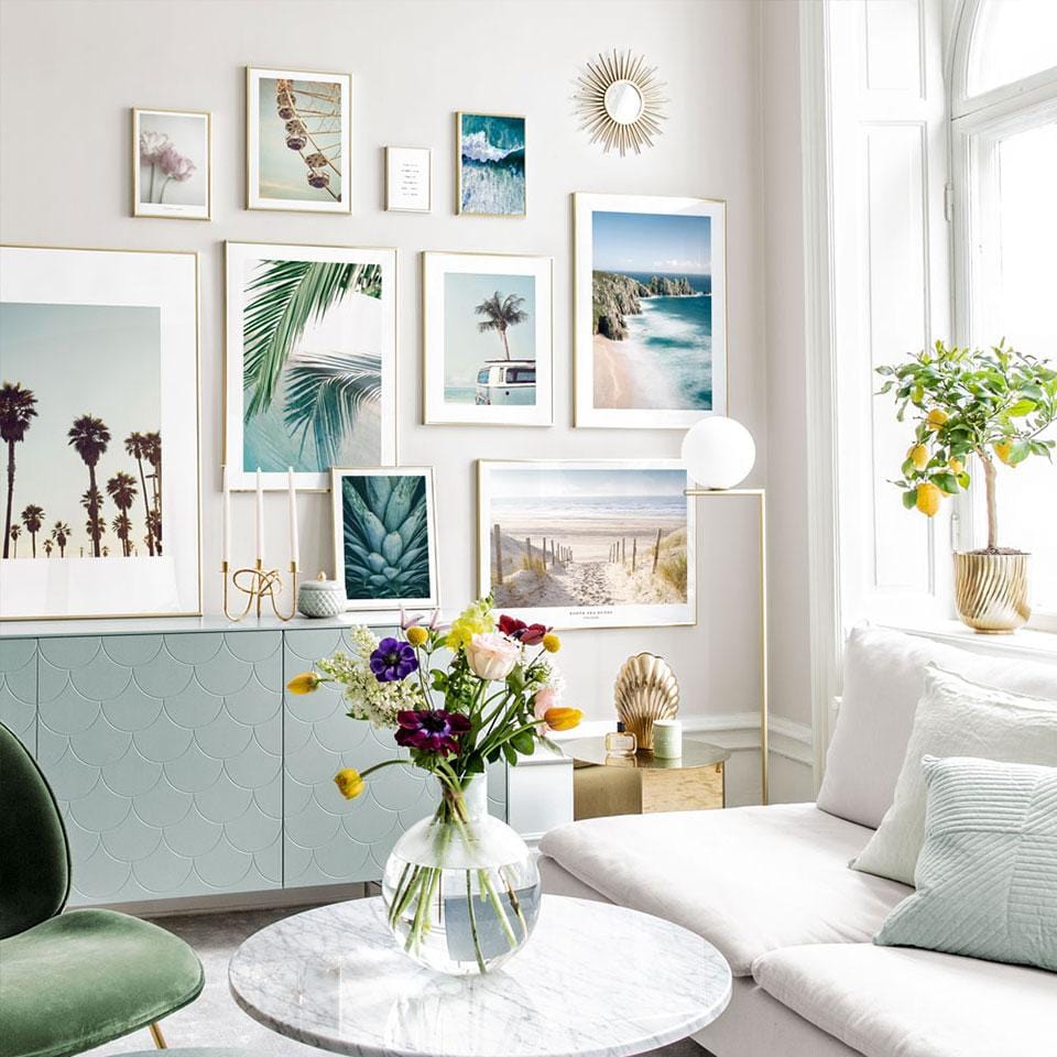Nordic Palm Poster Seascape Leinwand Malerei Blumen Wand Kunst Bilder Für Wohnzimmer Moderne Home Dekorative Drucke Auf Die Wand