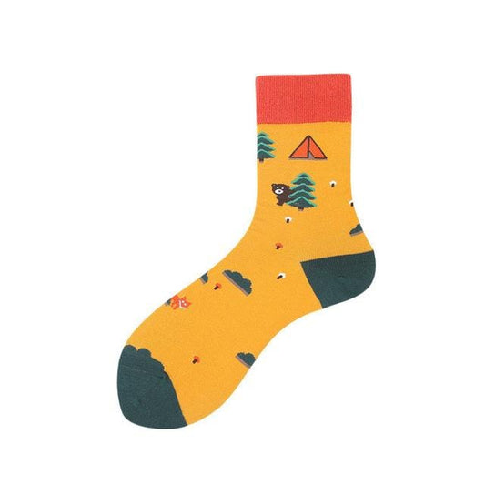 Chaussettes créatives de haute qualité pour femmes, Harajuku Kawaii, peinture alimentaire au lait, fraise, imprimé Animal, chaussettes amusantes et mignonnes