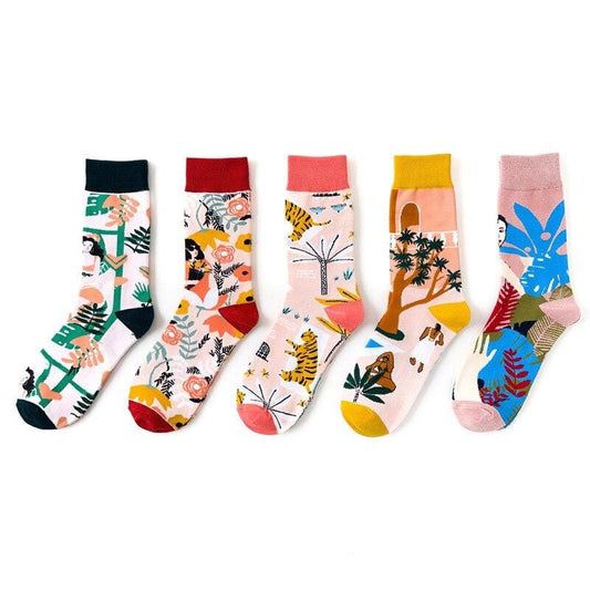 Neue 2020 Herbst Winter Socken Frauen Lustige Kreative Schönheit Muster Harajuku Calcetines Casual Urlaub Glücklich Socken Streetwear