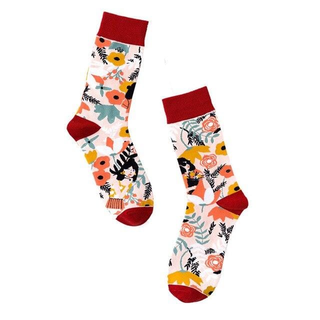 Neue 2020 Herbst Winter Socken Frauen Lustige Kreative Schönheit Muster Harajuku Calcetines Casual Urlaub Glücklich Socken Streetwear