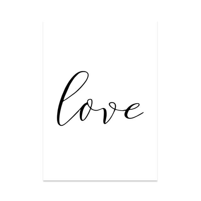 Black White Simple Hand In Hand Lover Canvas Painting LOVE Couple Love-promise Posters Wall Pictures For Living Room Home Decor