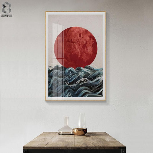 Affiche abstraite japonaise de paysages marins et baguettes d'art, images de photographie pour femmes, décor de maison de paysage marin scandinave