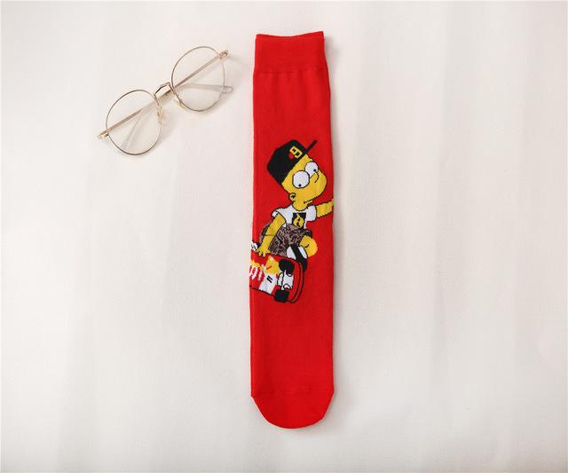 New Simpson Family Cartoon Socks Funny Happy Socks Men Women Cotton Socks for Girls Male Female Cute Ladies Simpsons Sock Unisex