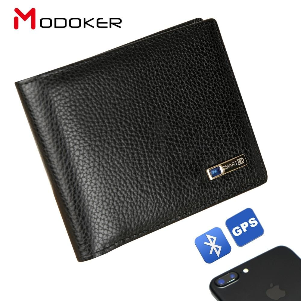 Modoker Smart Wallet Mens Genuine Leather High Quality Anti Lost Intelligent Bluetooth Purse Male Card Holders Suit for Business