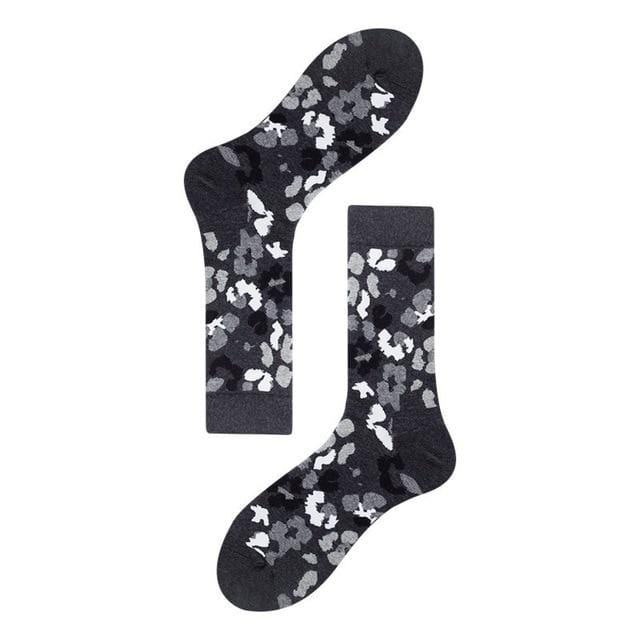 Harajuku Style Men Socks Black White Plaid Dot Cat Pattern Happy Socks New 2020 Hip Hop Combed Cotton Calcetines