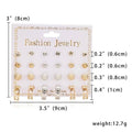 12 Pairs/set Stud Earrings Set With Card Transparent Zircon Balls Love Flowers Earrings Women Imulated Pearl Earrings Jewelry