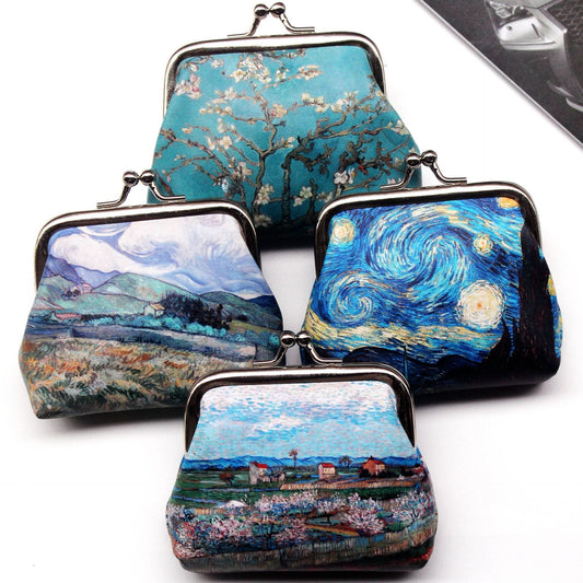 Vintage Women Printing coin Purses girl hasp Zero Wallet Ladies Clutch change purse Female mini money Bag PU Leather Carteira /5