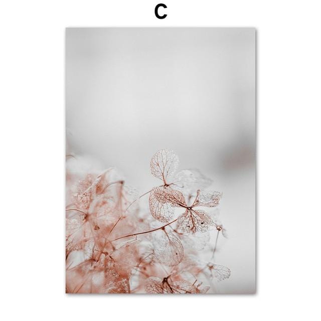 Pink Reed Grass Flower Plant Wall Art Picture Abstract Beautiful Canvas Poster Prints Home Decor Mural Painting For Living Room