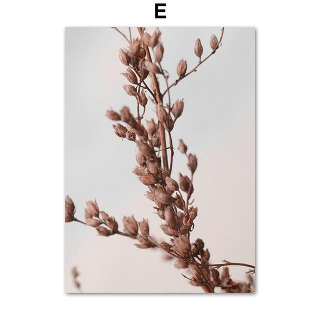 Pink Reed Grass Flower Plant Wall Art Picture Abstract Beautiful Canvas Poster Prints Home Decor Mural Painting For Living Room