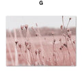 Pink Reed Grass Flower Plant Wall Art Picture Abstract Beautiful Canvas Poster Prints Home Decor Mural Painting For Living Room