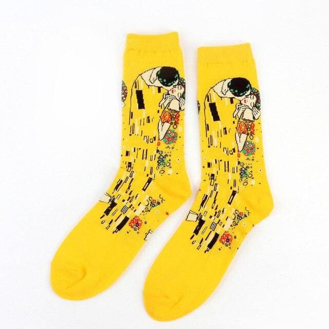 Dropshopping la nuit étoilée/Mona Lisa/le cri Van Gogh moderne peinture à l'huile coton chaussettes Art abstrait heureux drôle femmes chaussettes